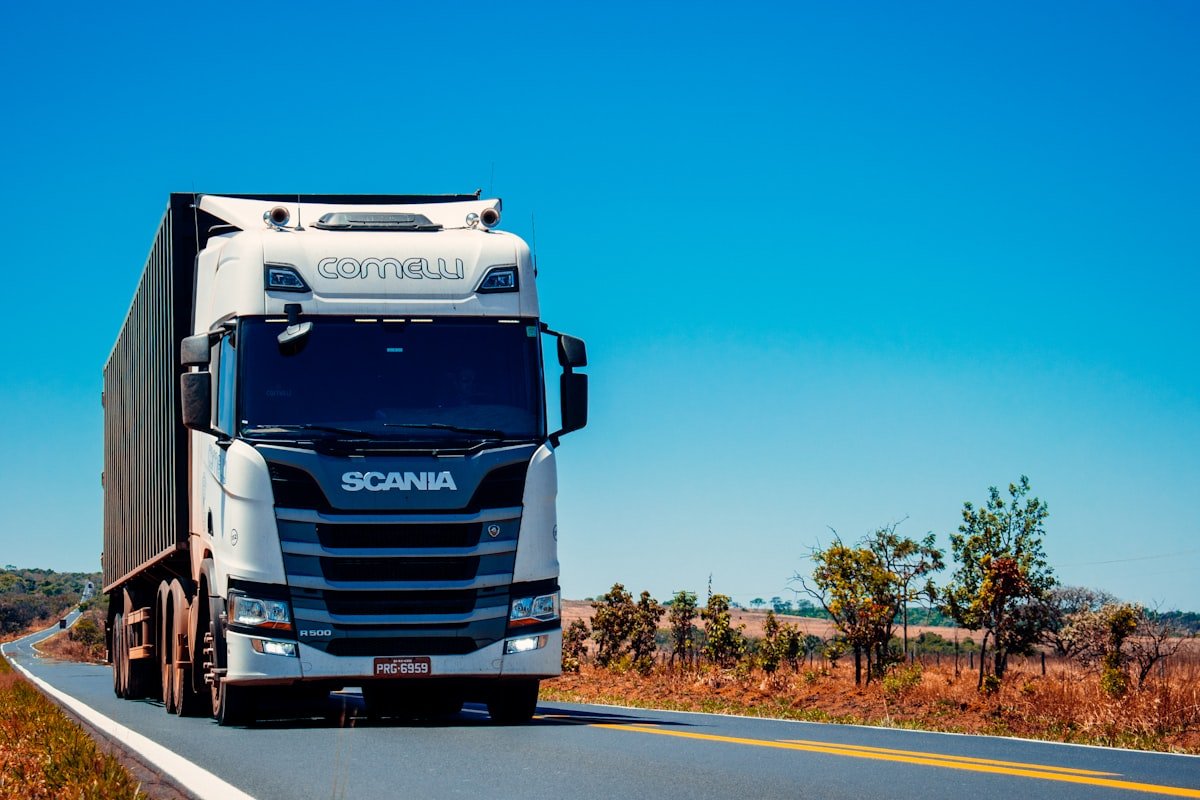 Freight truck on the road for transport and logistics