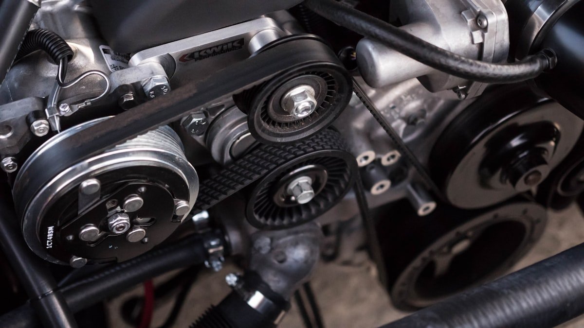 Vehicle engine under maintenance and repair